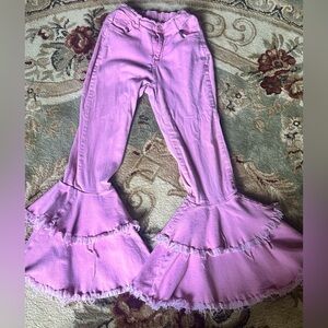 Youth girls size 7/8 pink bell bottom jeans